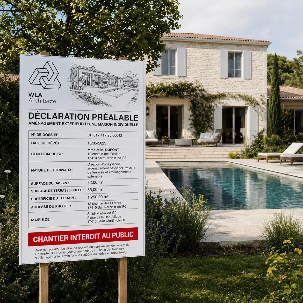 Aménagement extérieur achevé et conforme