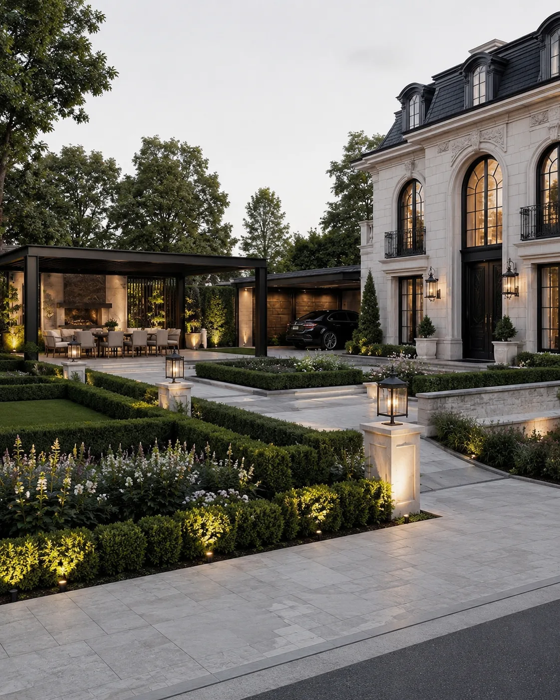 Pergola et abri de jardin dans un aménagement extérieur