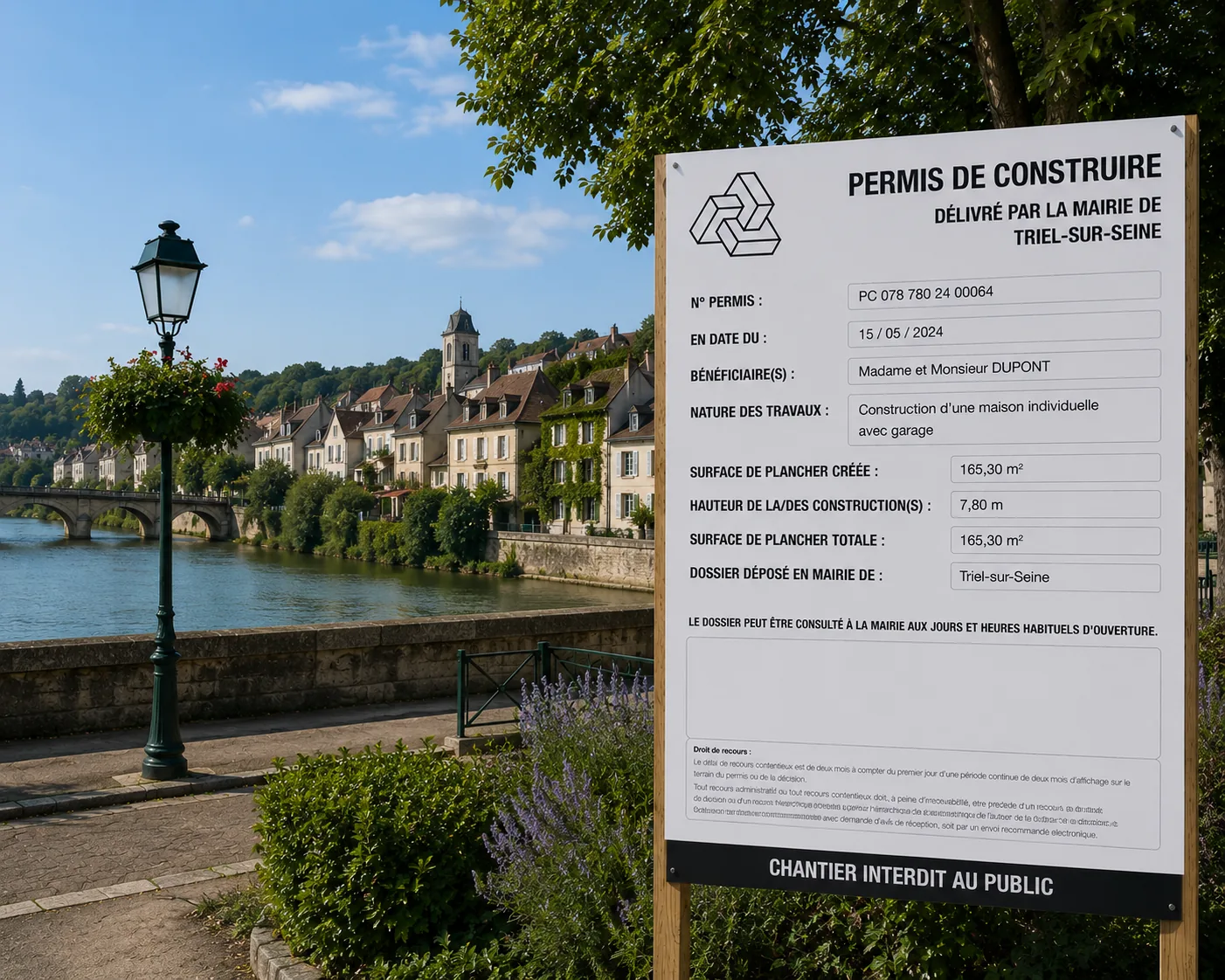 Suivi et affichage d'un permis de construire à Triel-sur-Seine