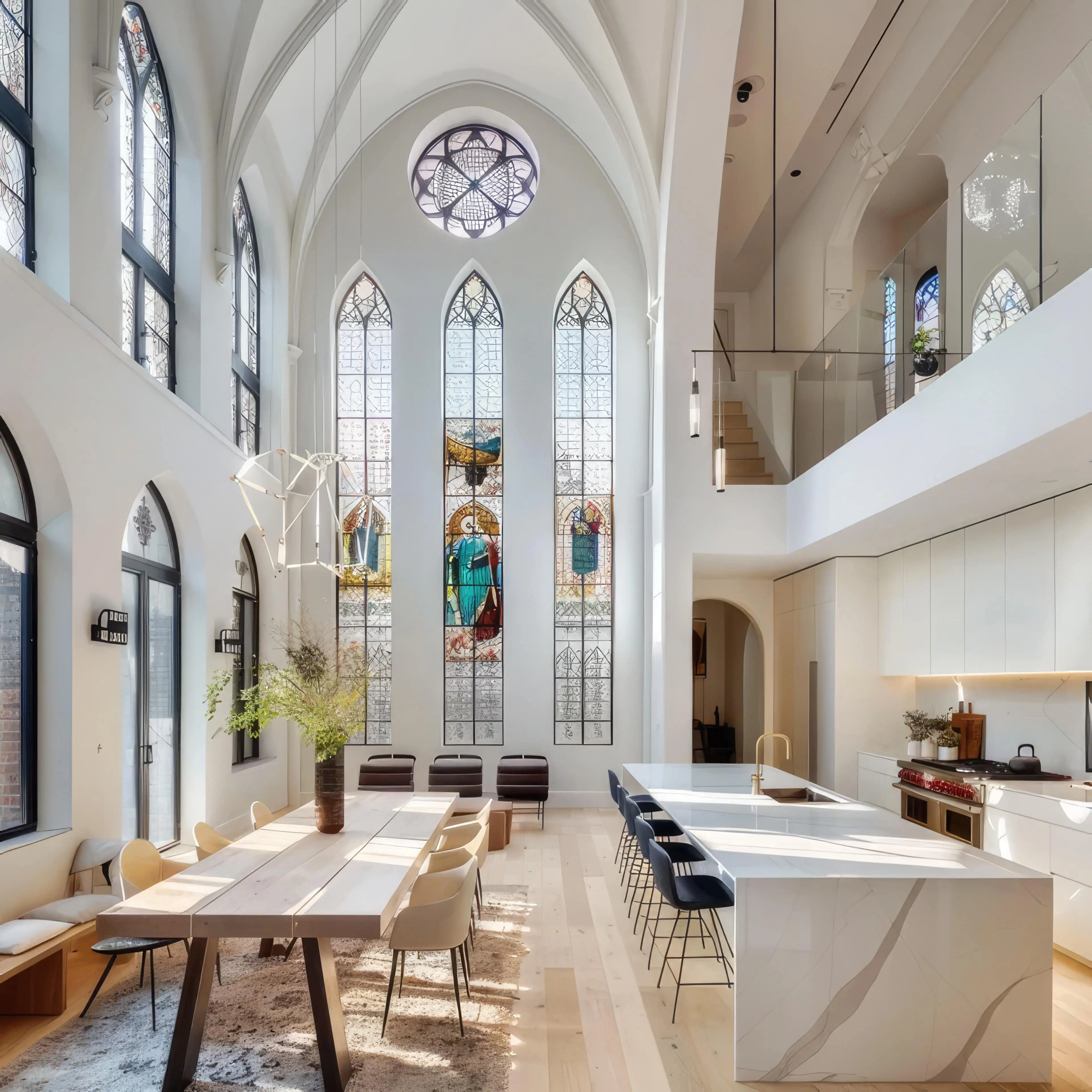 Plateau de bureaux reconverti en logement par cloisonnement