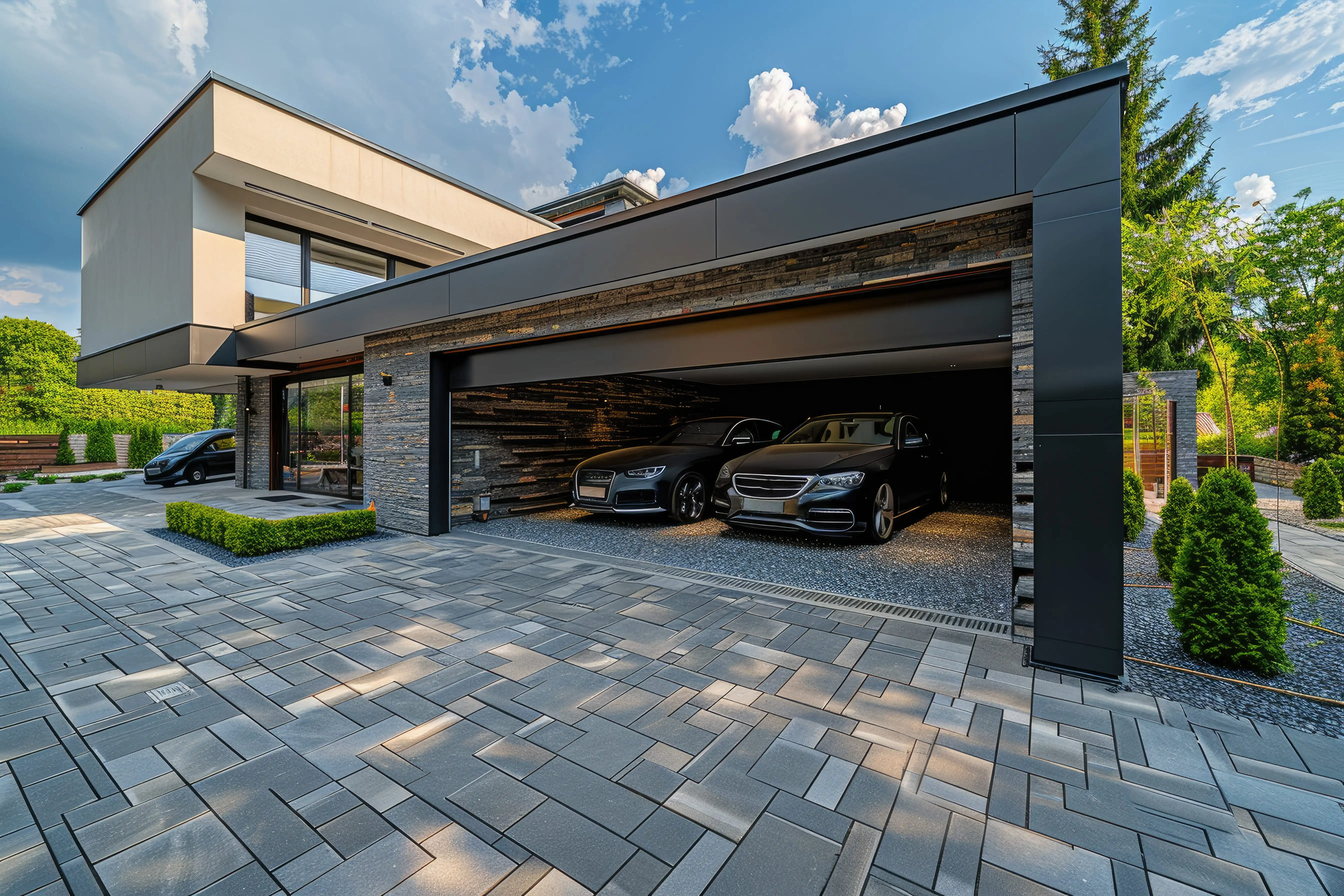 Garage intégré ou accolé à une maison individuelle existante