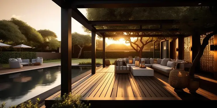 Pergola de grande surface nécessitant un permis de construire