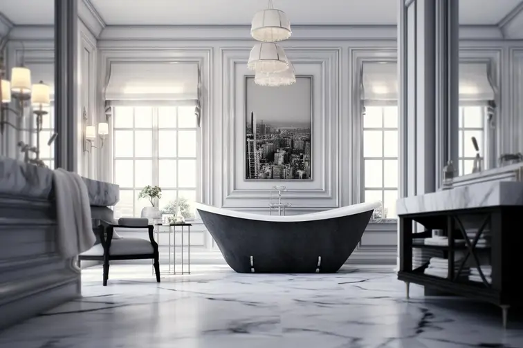 Suite parentale avec salle de bain attenante conçue par un architecte